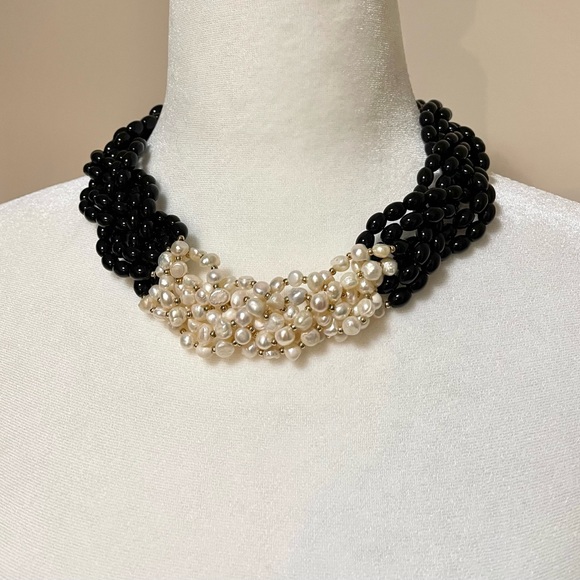 WHBM : Woven Fresh Water Pearl Necklace | NWT - Picture 3 of 7